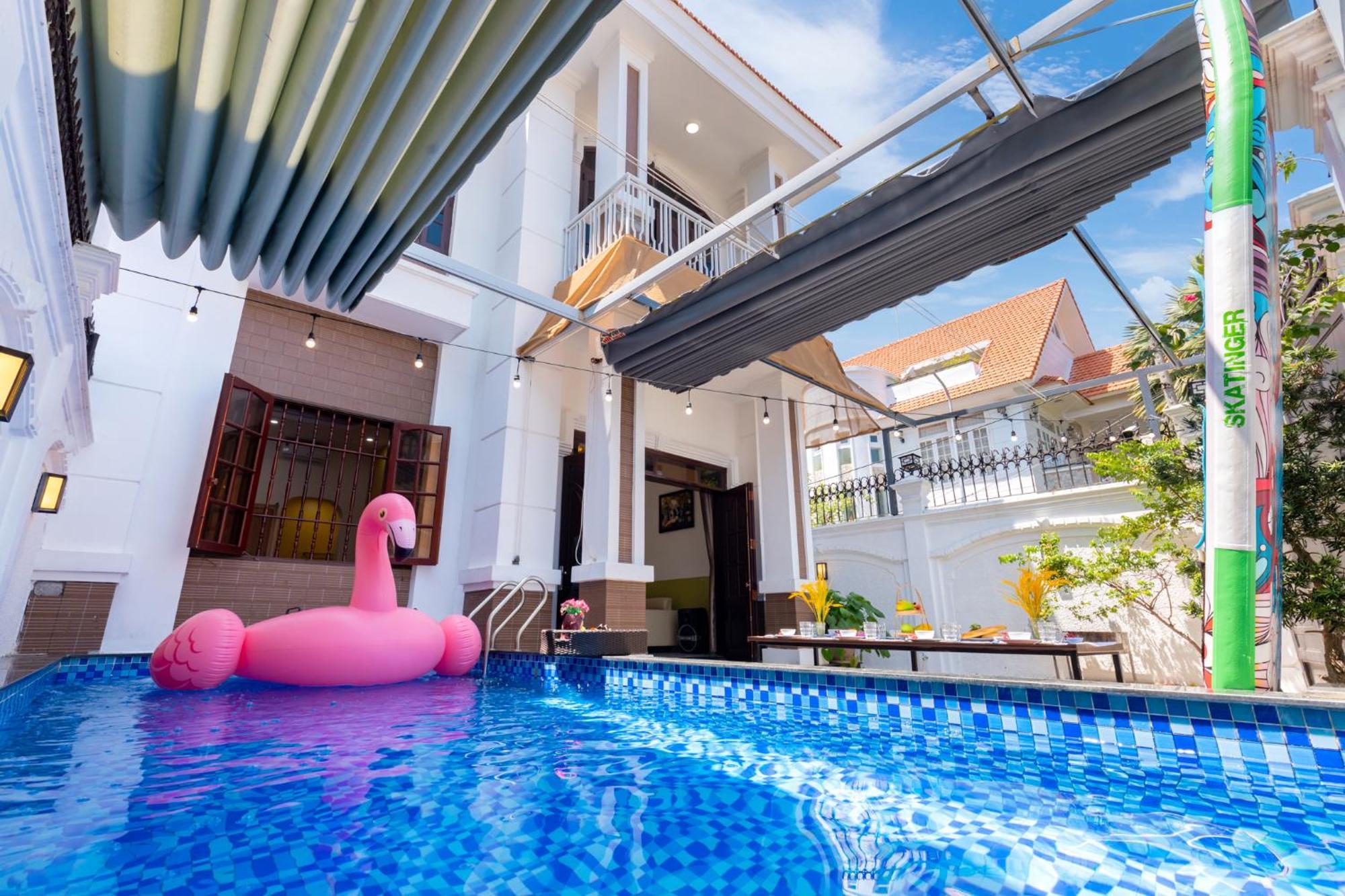 Hoang My Villa - 8 Phong Ngu Bai Sau - Free Bida Karoke 头顿 外观 照片